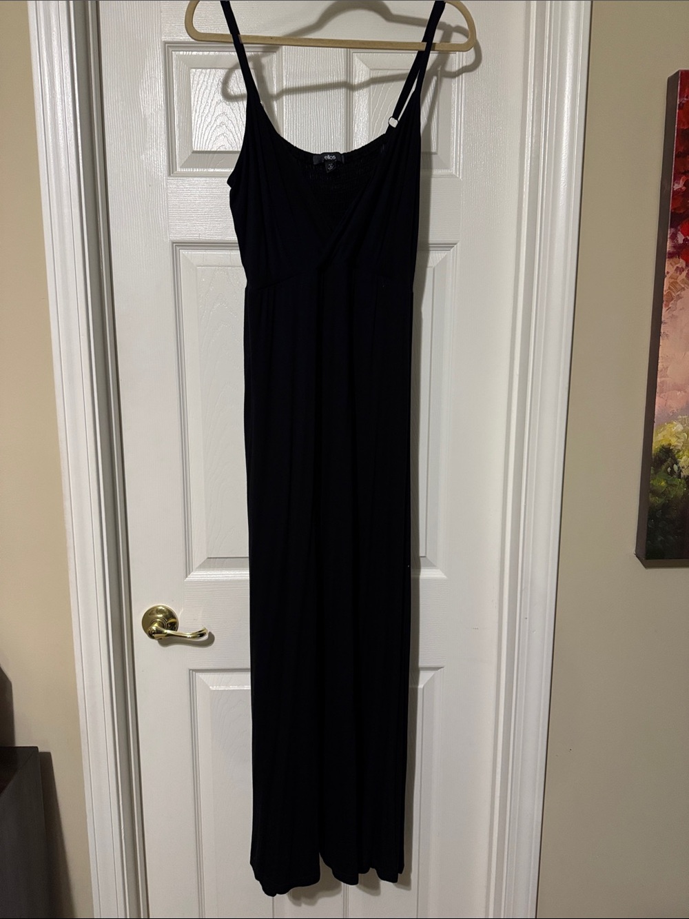 ellos Black Spaghetti-Strap Maxi Dress